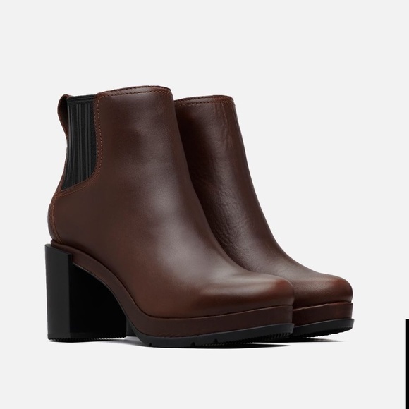 NEW • Sorel • Margo Heeled Chelsea Boots Brown - Picture 2 of 8